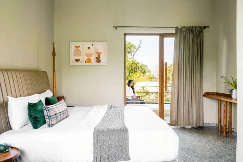 King Room opening to a private pool and garden